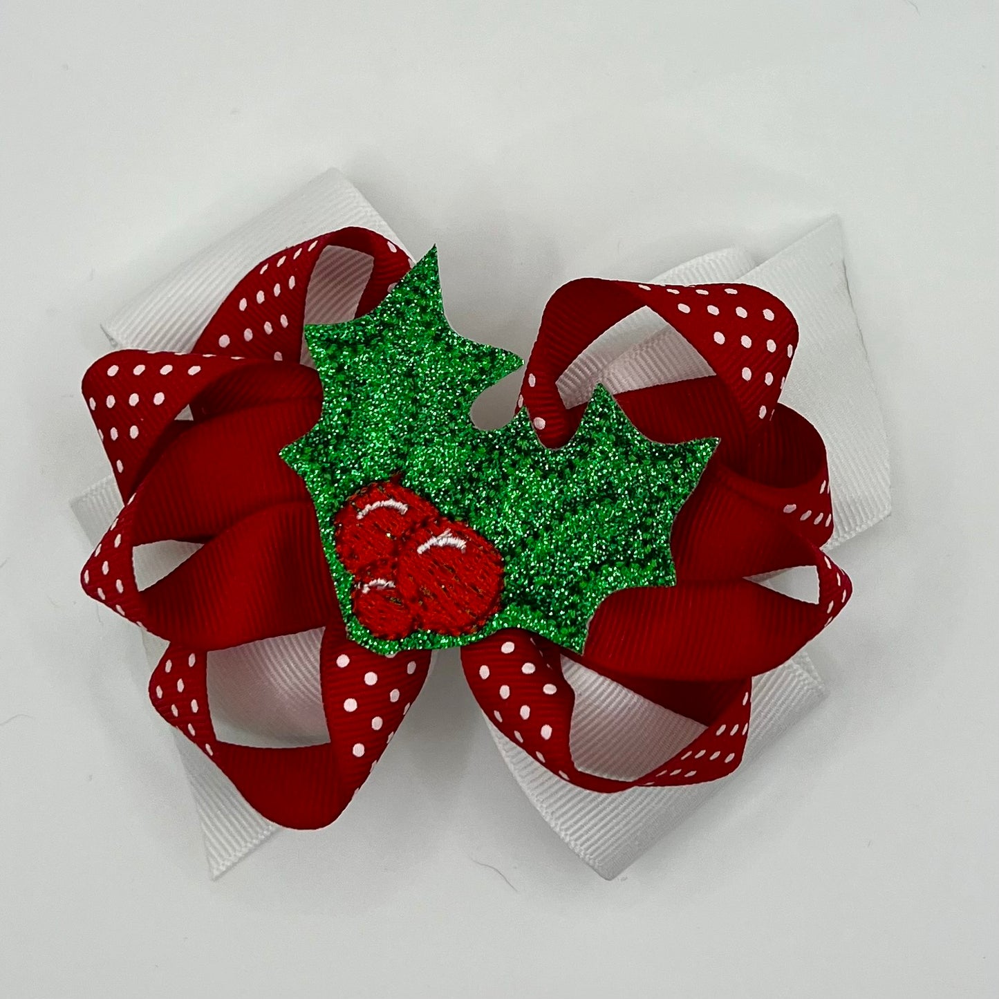 Holly feltie Christmas bow