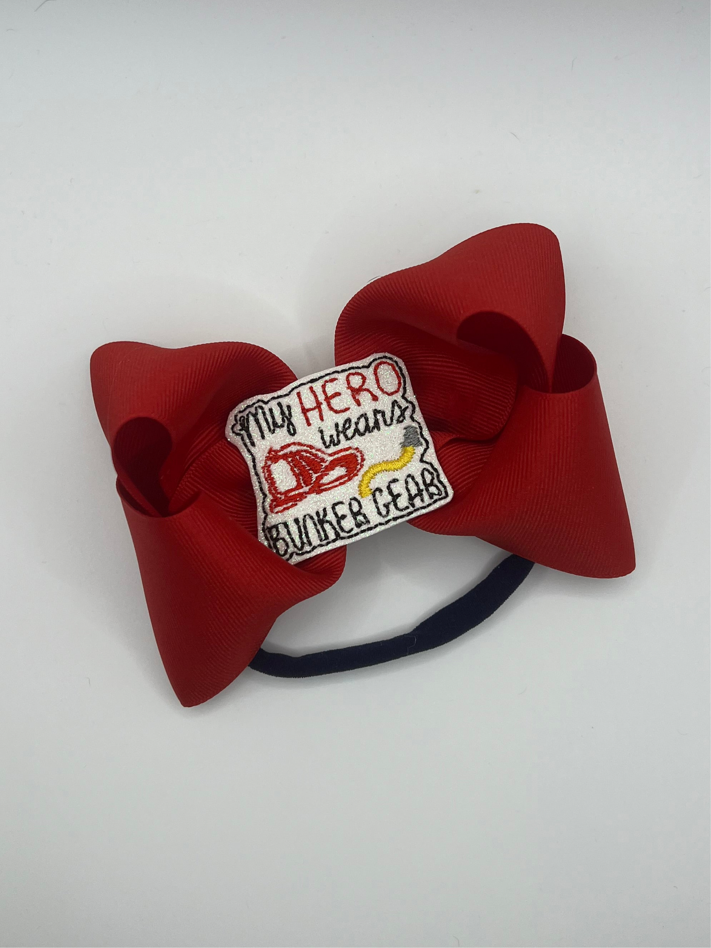 My Hero Wears Bunker Gear - Feltie Hair Bow