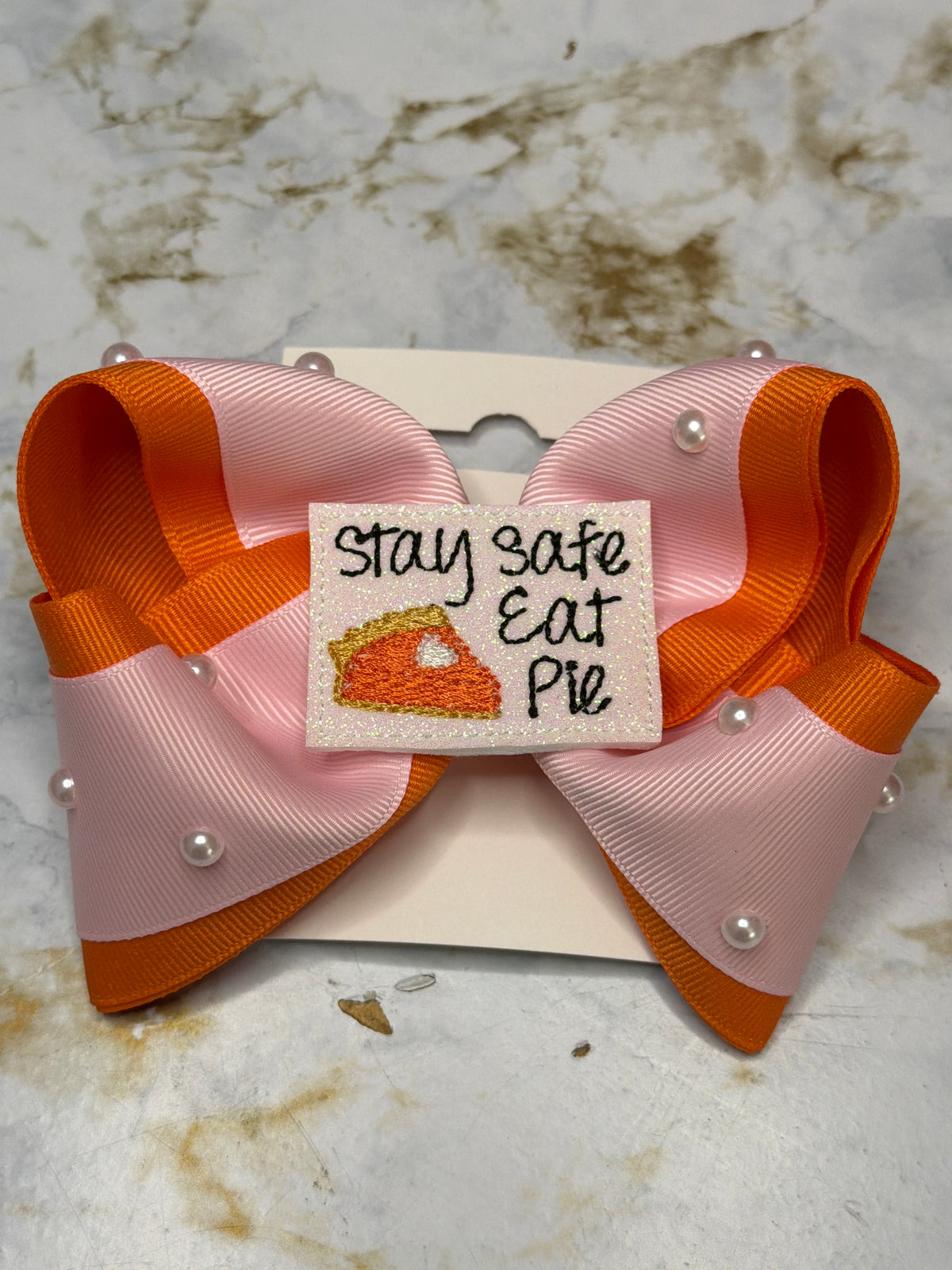 Stay safe eat pie hair bow