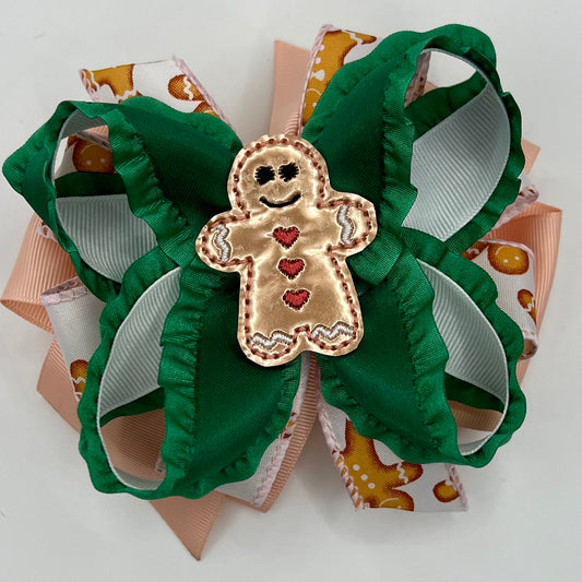 Gingerbread cookie Feltie Hair Bow