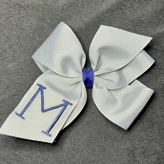 Small initial hair bow