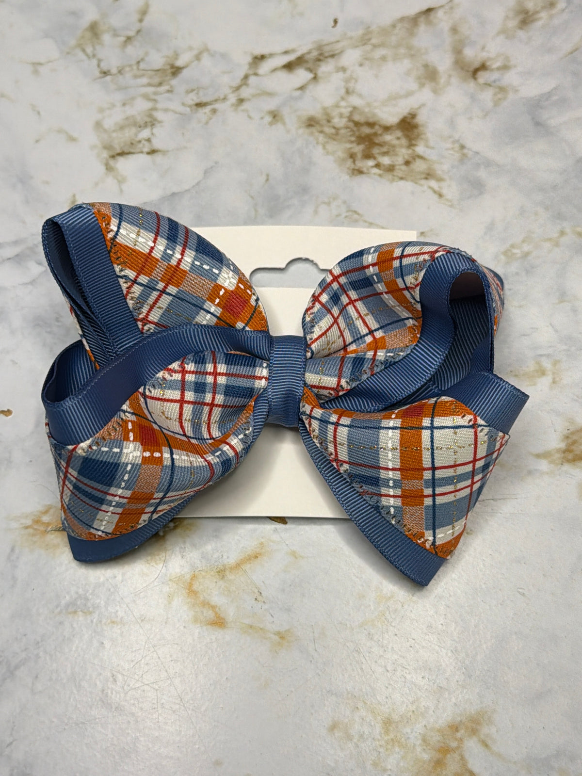 Fall plaid hair bow