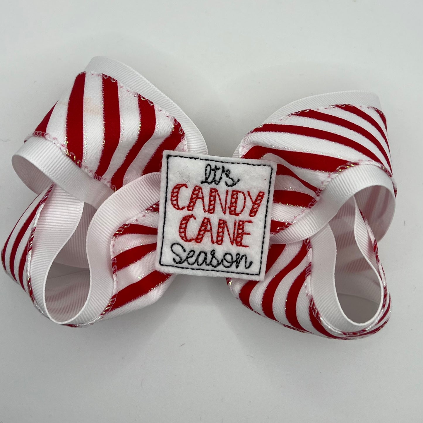 Candy Cane Season - Christmas Feltie Hair Bow