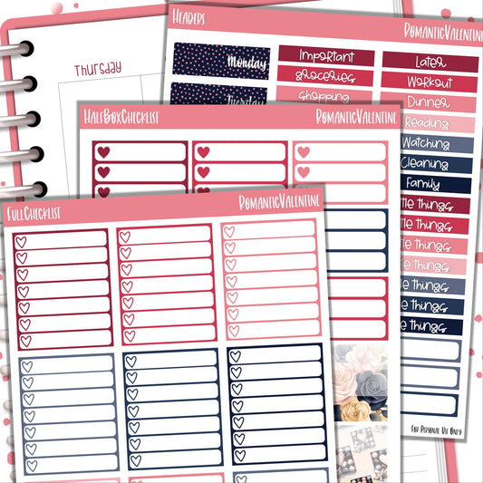 Printable Sticker Kit - Romantic Valentine