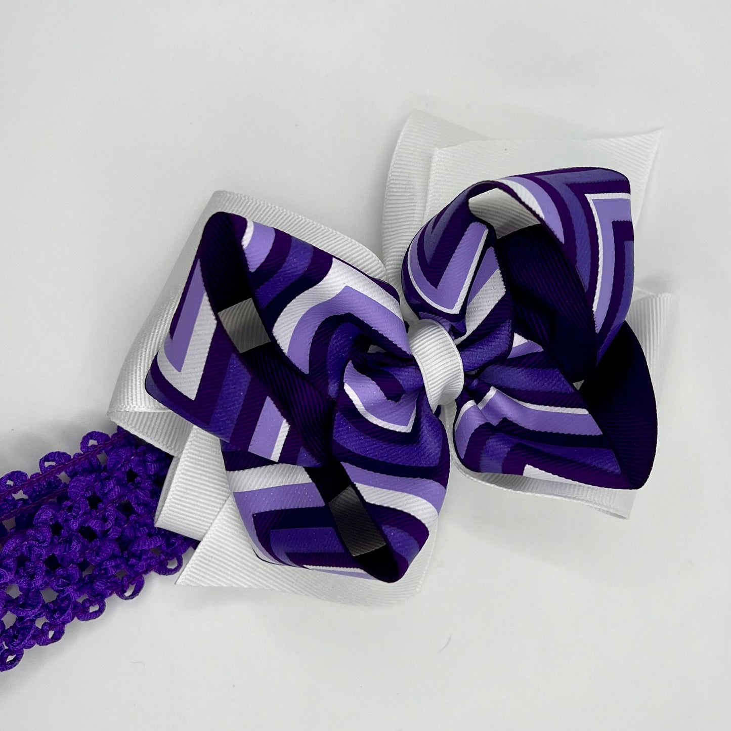 Purple chevron on waffle elastic