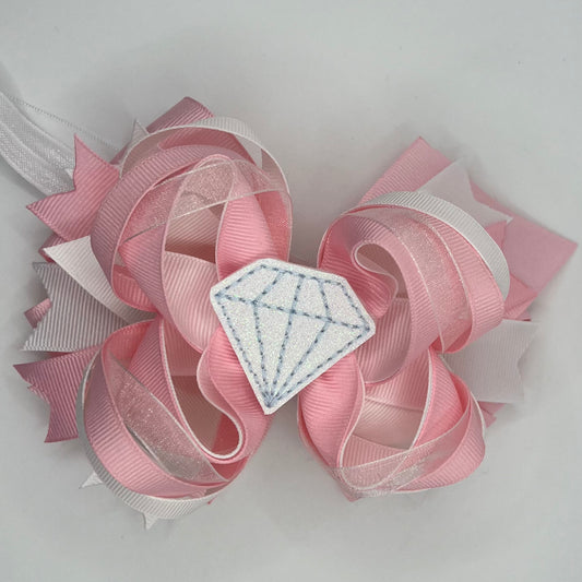 Diamond feltie bow on headband