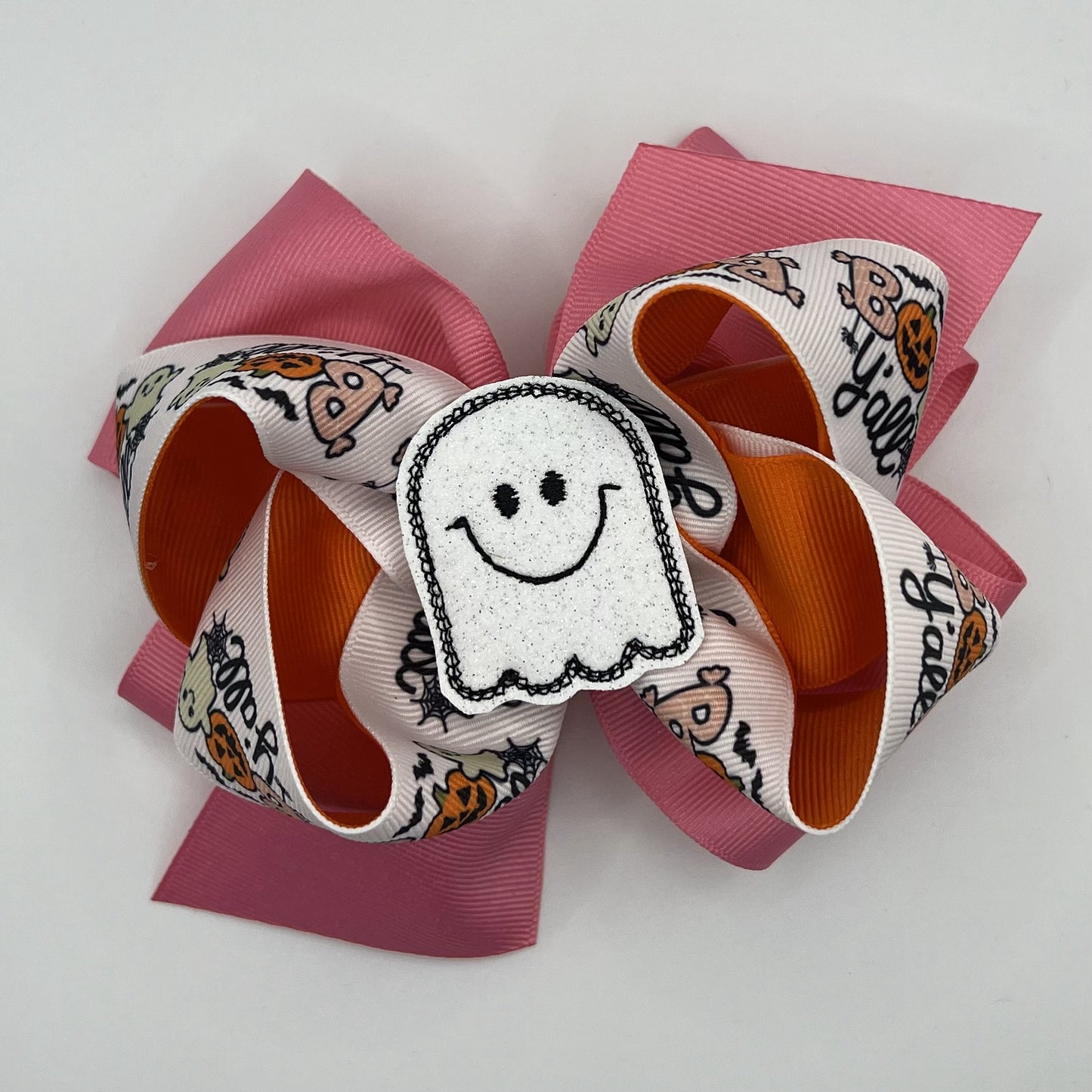 Pastel Halloween Hair Bow - Boo Y'all ribbon