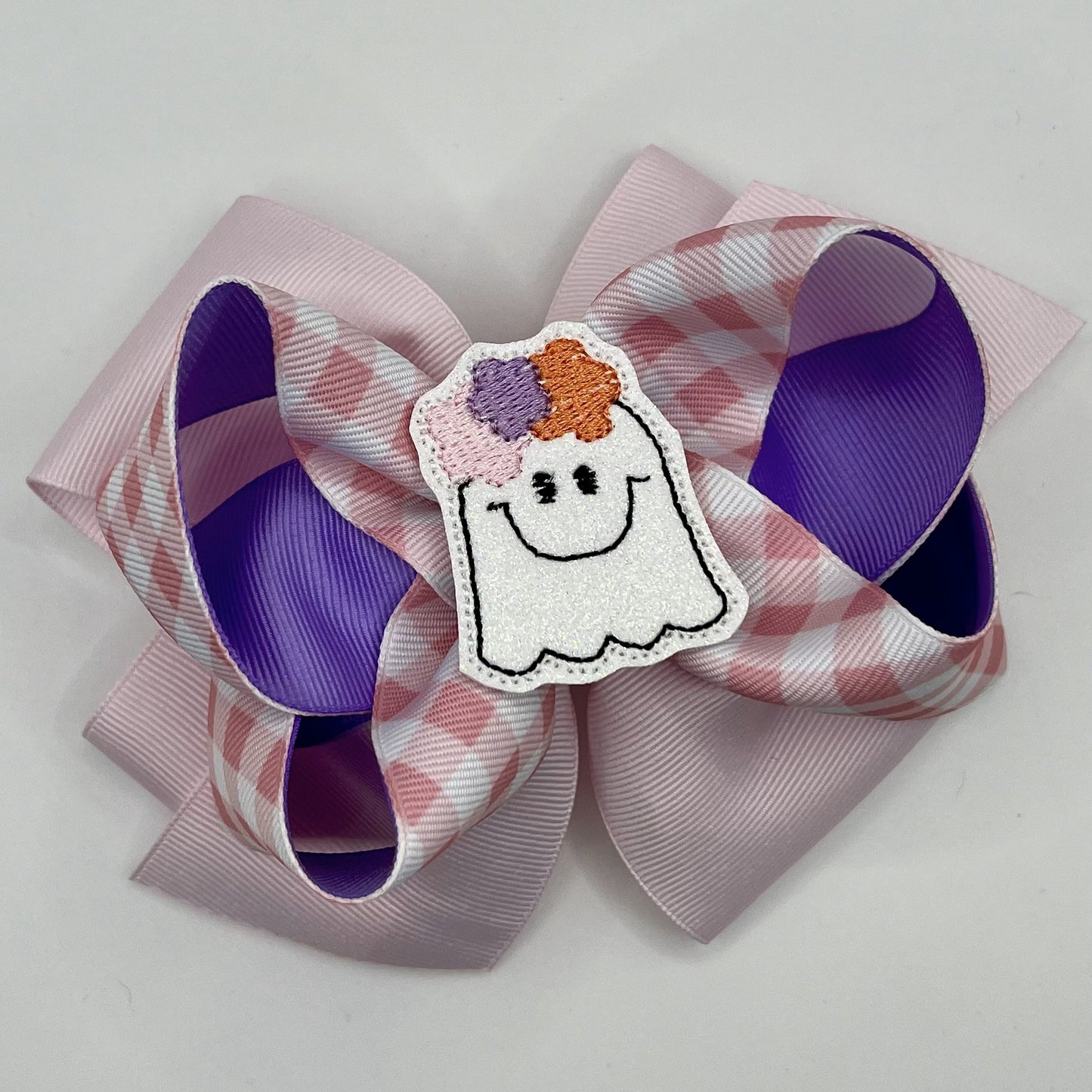 Pastel Halloween Hair Bow - Ghost feltie