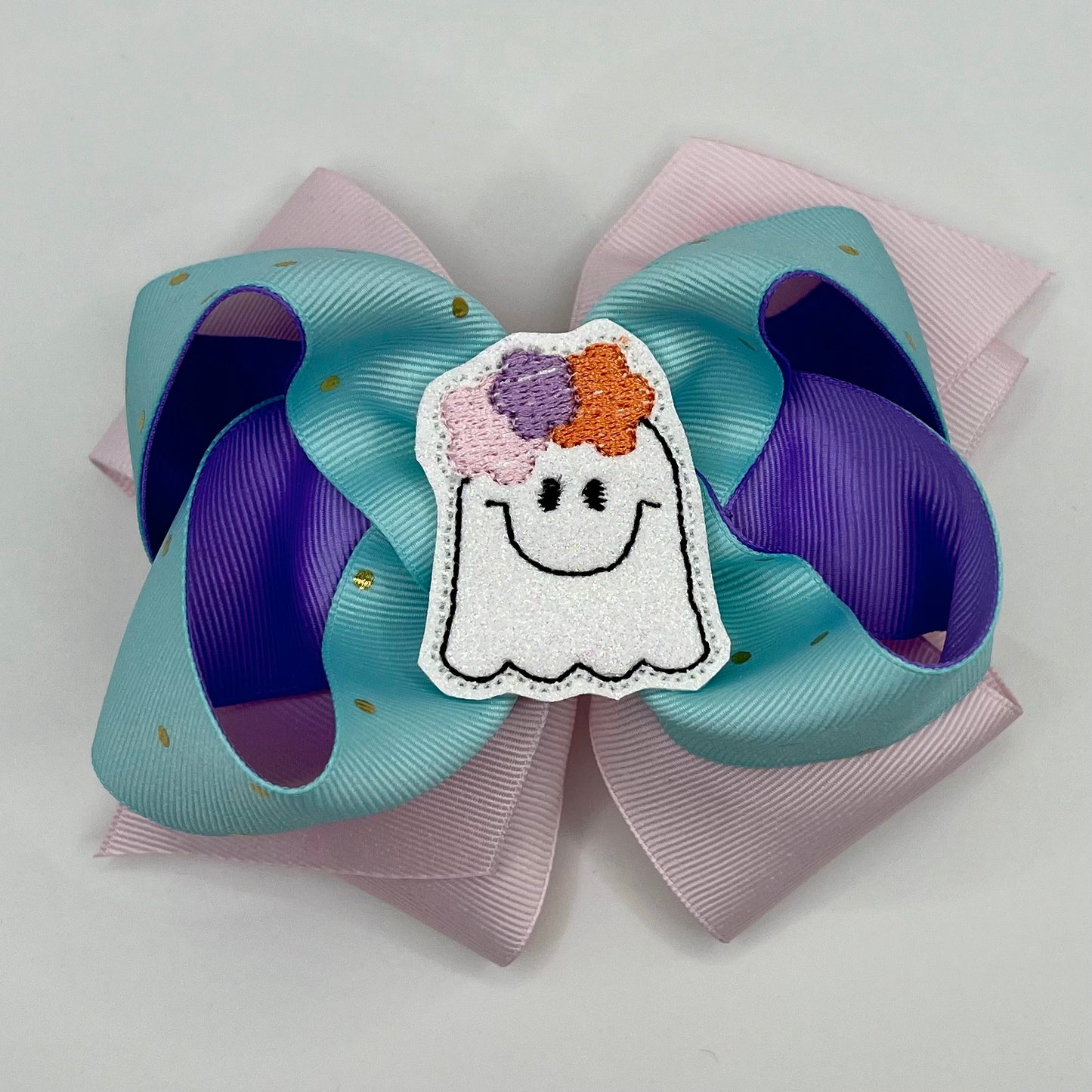 Pastel Halloween Hair Bow - Ghost feltie