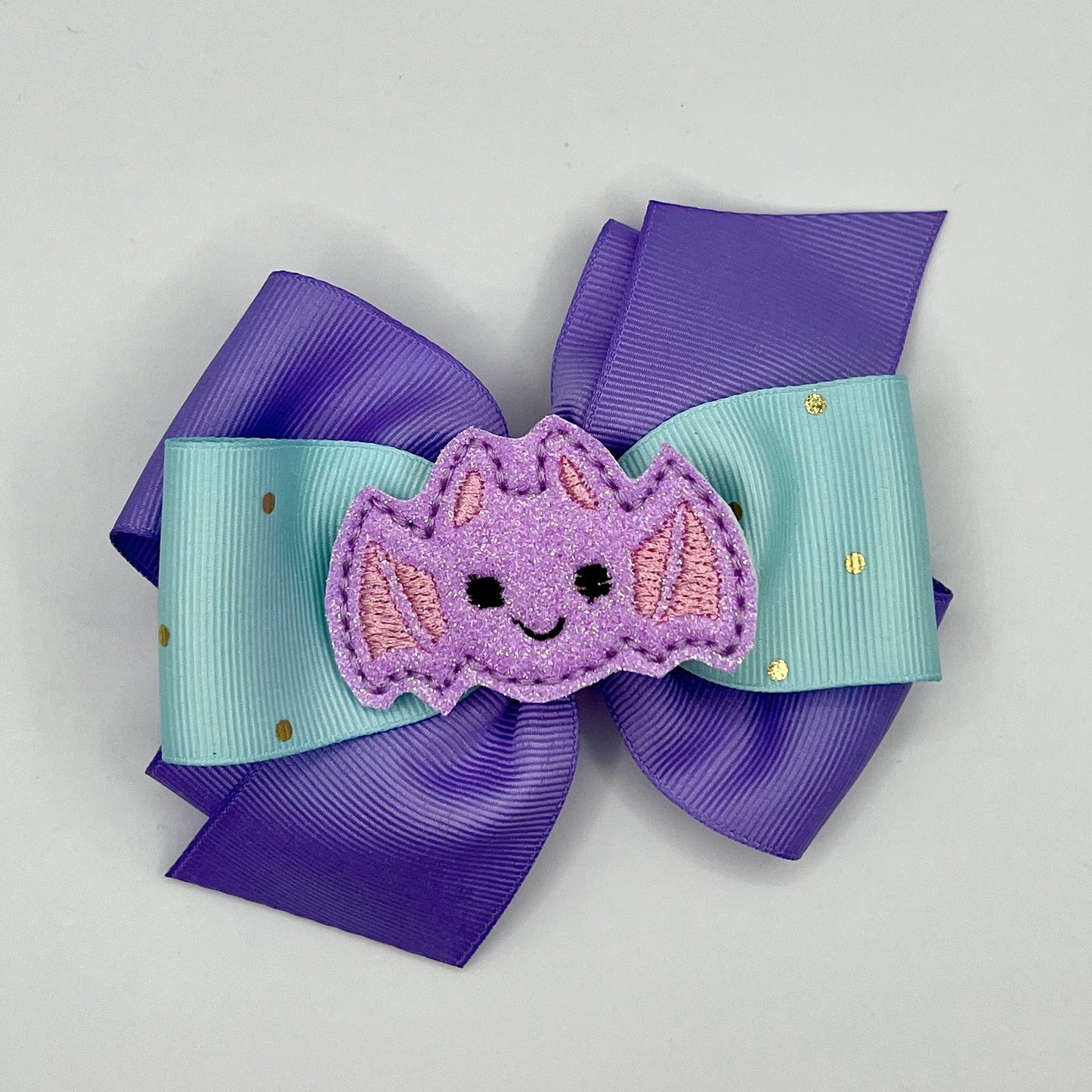 Pastel Halloween Hair Bow - Bat Feltie