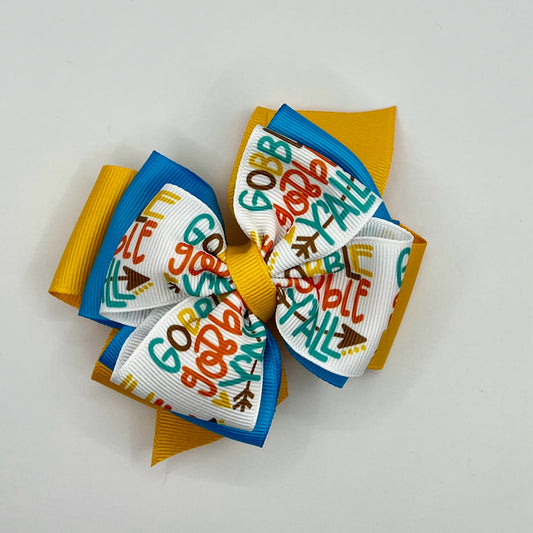 Thanksgiving Hair Bow - Gobble Gobble Y'all