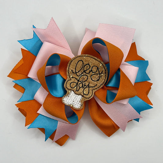 Thanksgiving Hair Bow - Leg Day
