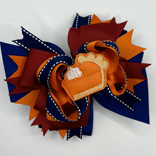 Thanksgiving Hair Bow - Pumpkin Pie