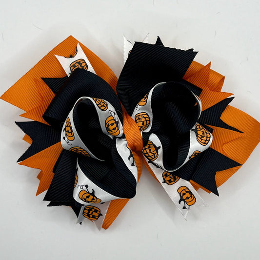 Halloween Hair Bow - Jack-0-lantern