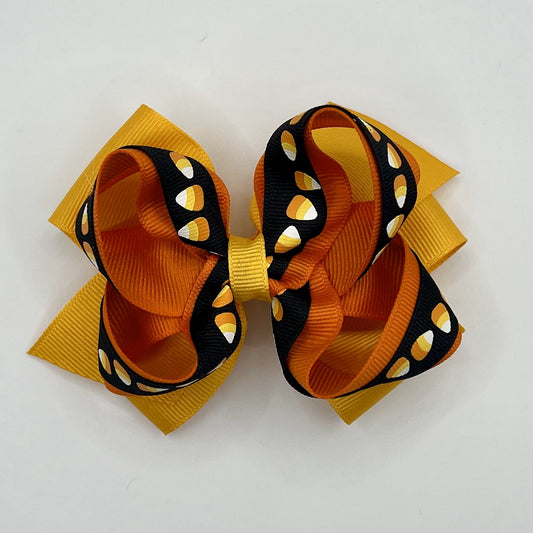 Halloween Hair Bow - Candy Corn