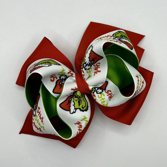 Christmas Hair Bow - Grinch