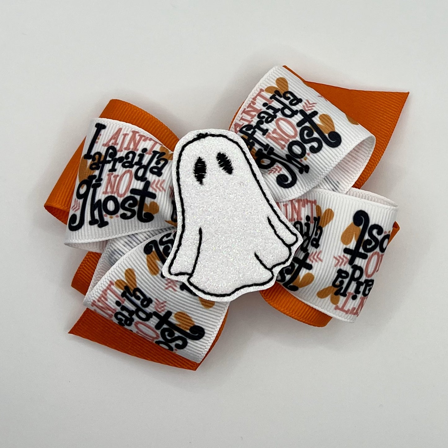 Halloween Hair Bow - I ain't afraid of no ghost