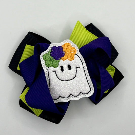 Halloween Hair Bow - Happy Ghost