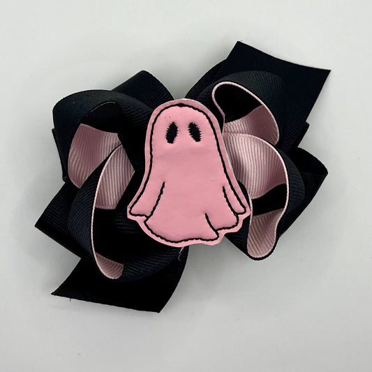 Halloween Hair Bow - Pink Ghost