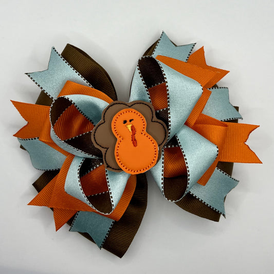 Thanksgiving Hair Bow - Turkey