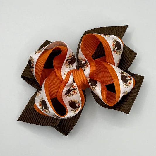 Thanksgiving Hair Bow - Turkey