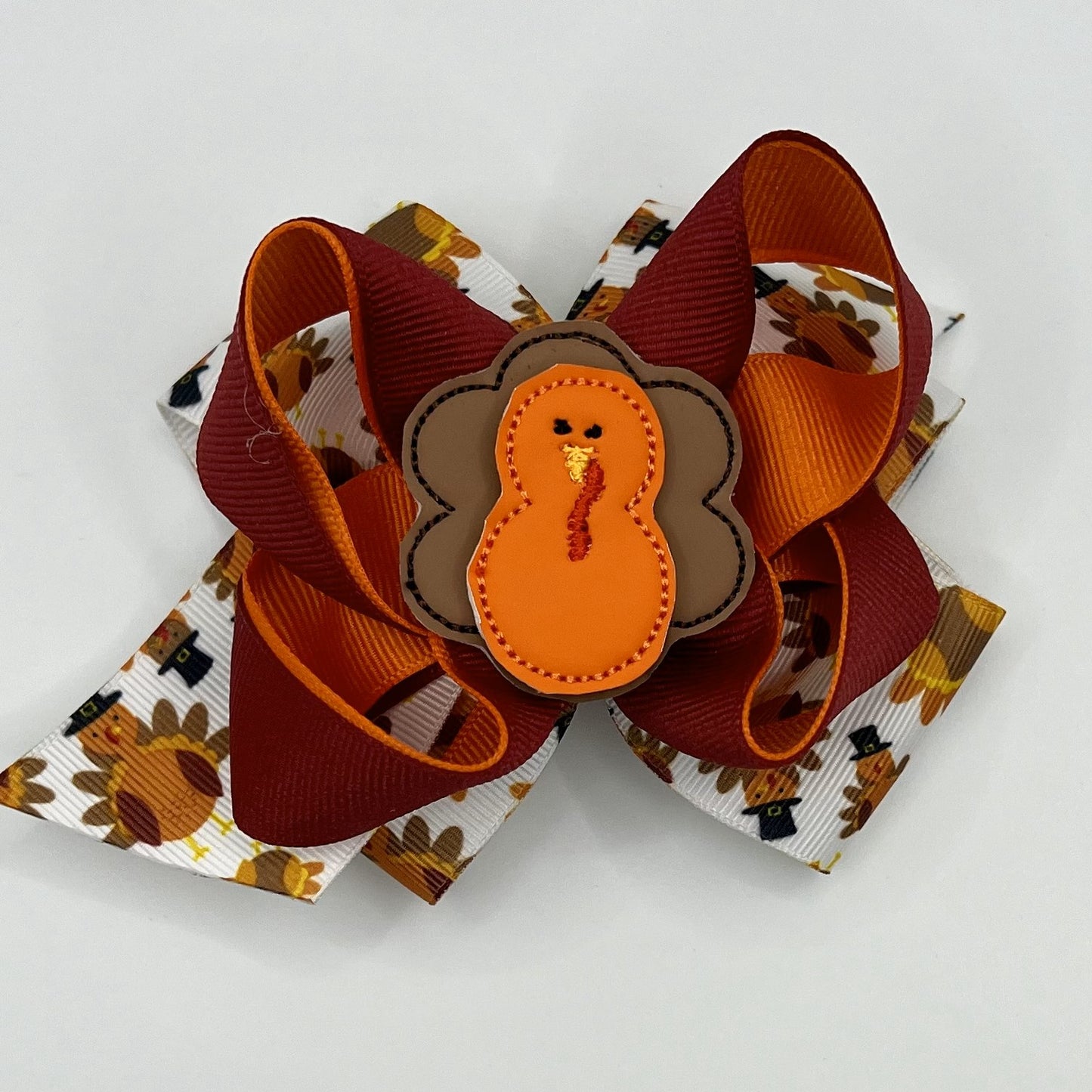 Thanksgiving Hair Bow - turkey