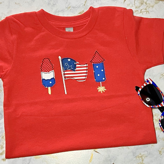 Fourth of July Embroidered T-shirt