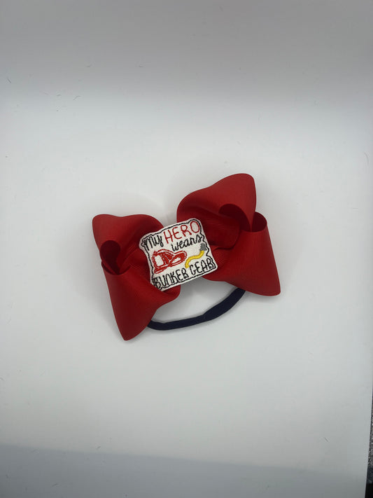 My Hero Wears Bunker Gear - Feltie Hair Bow