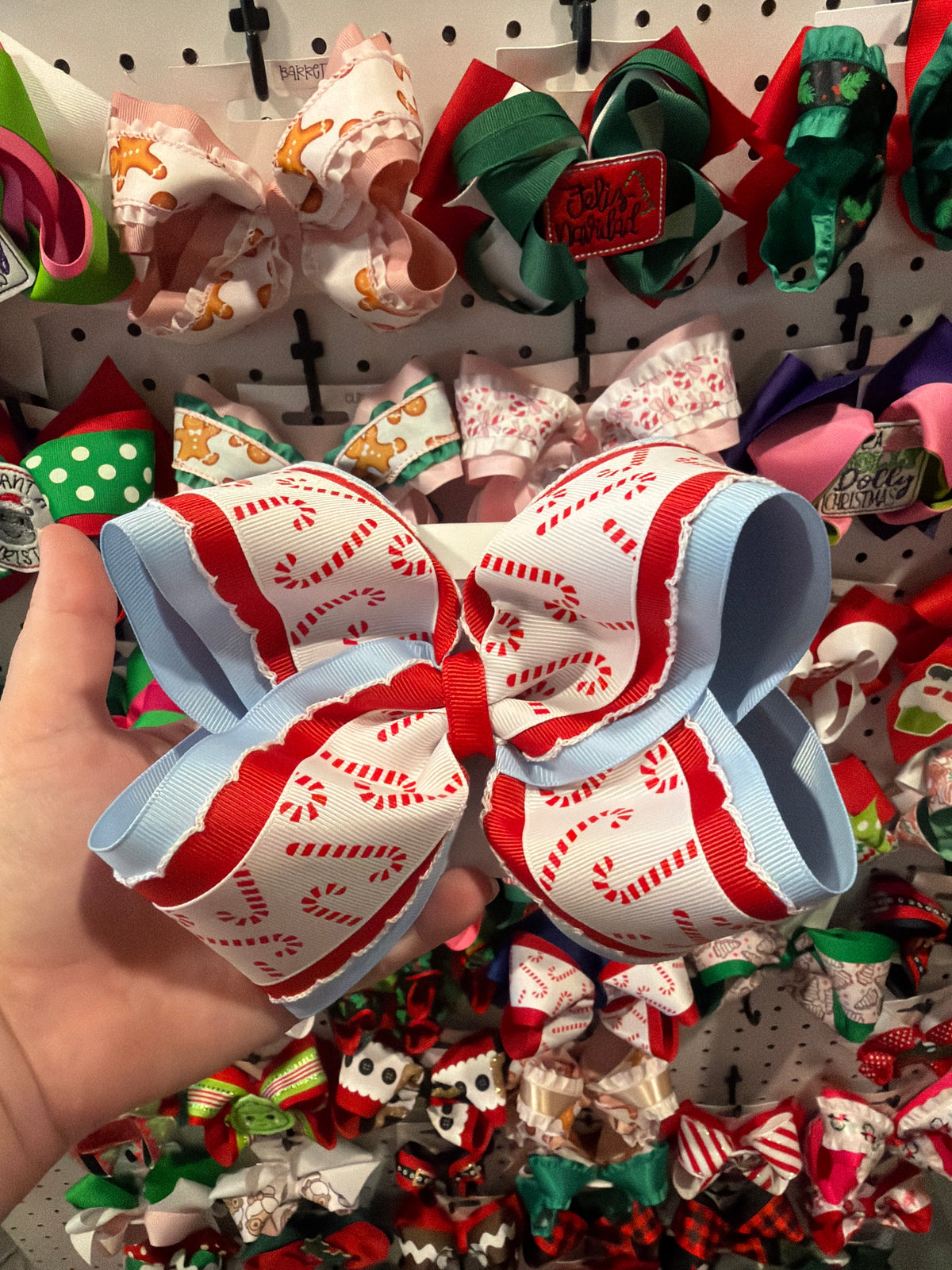 Candy cane hair bow