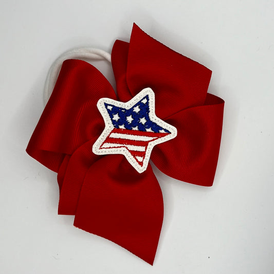 USA star feltie bow on nylon headband