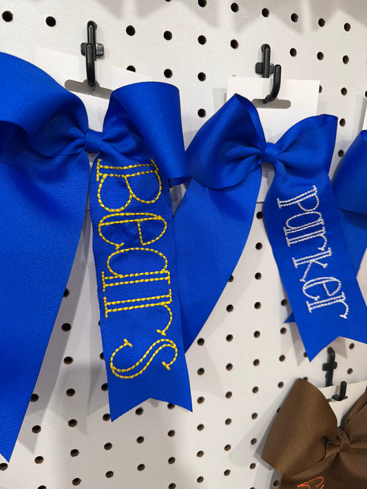 Embroidered Hair Bow | Parker