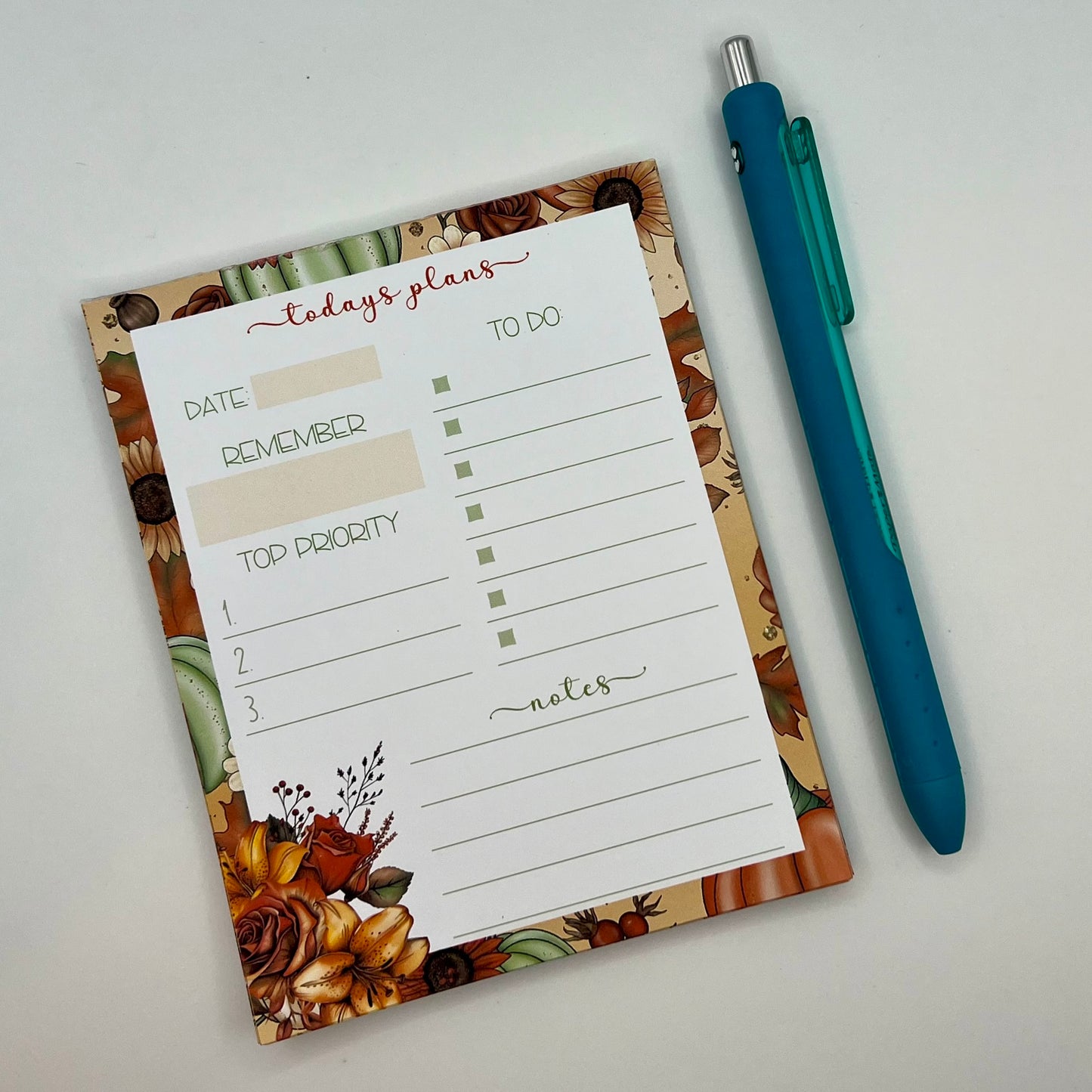 Plans for Today Fall Floral Notepad