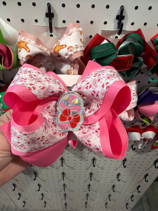 Big pink candy cane bow