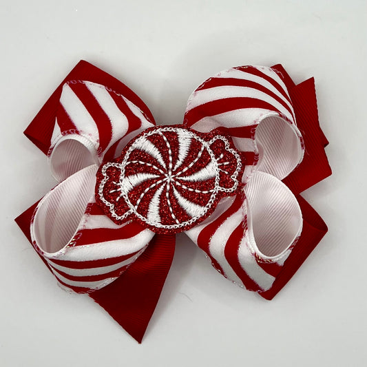 Peppermint Candy Feltie Hair Bow