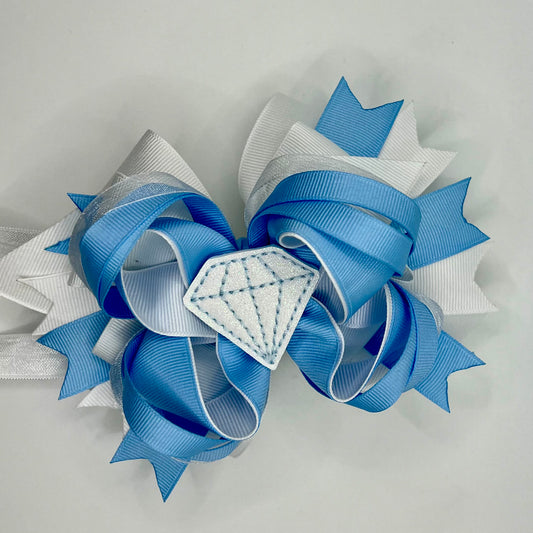 Diamond feltie bow on headband