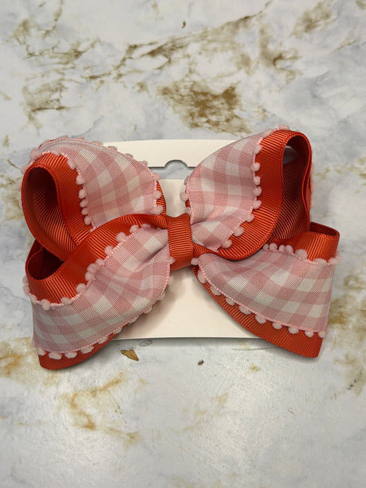Orange with pink gingham