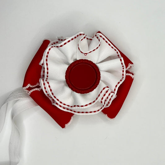 Red and white ruffle headband