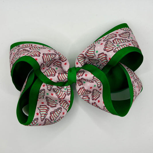 Jumbo Christmas Tree Cake Hair Bow