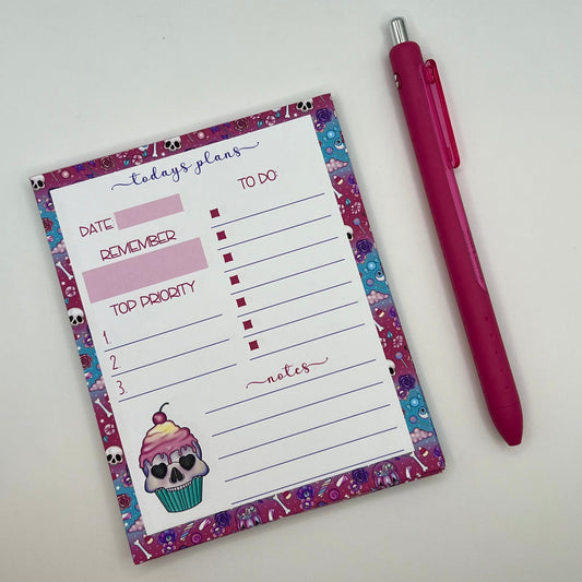 Plans for Today Skull Cupcake Notepad