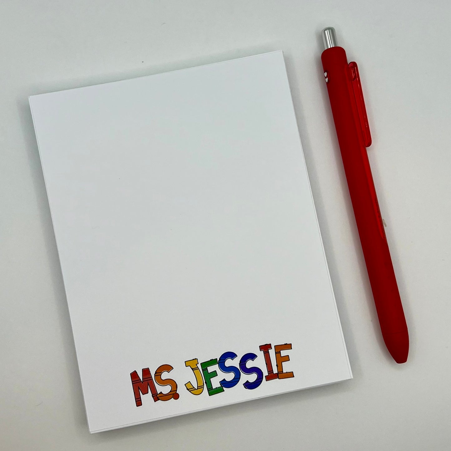 Crayon Doodle Letters - Teacher Notepad - Personalized