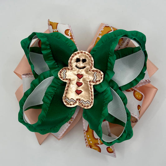 Gingerbread cookie Feltie Hair Bow