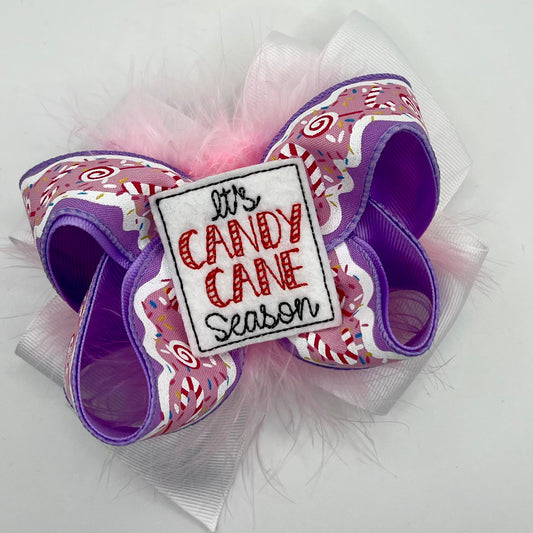 Candy Cane Season - Christmas Feltie Hair Bow