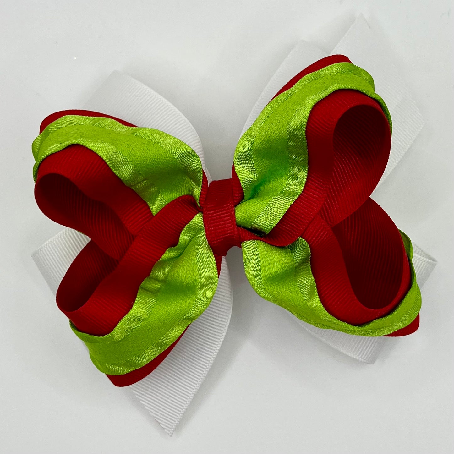 Green Ruffle Hair Bow