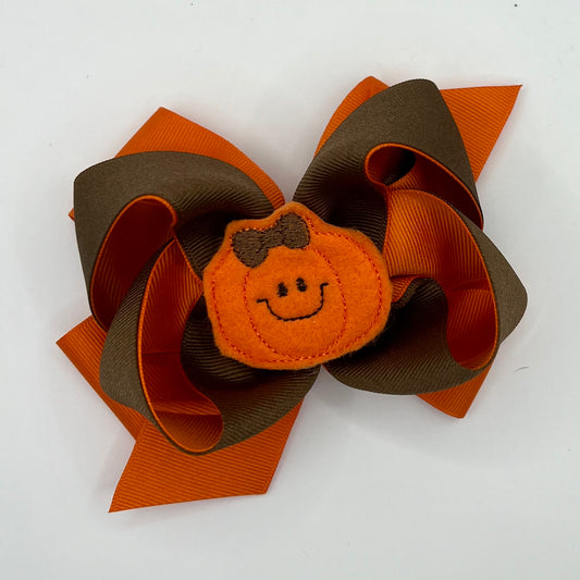 Happy Pumpkin feltie bow
