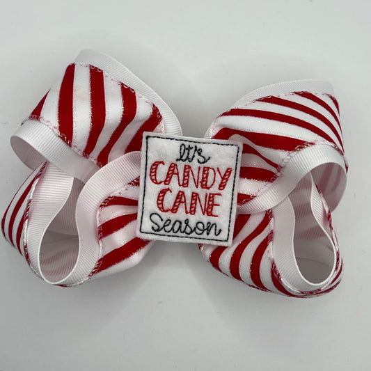 Candy Cane Season - Christmas Feltie Hair Bow