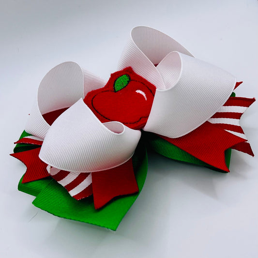 Apple feltie bow