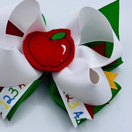 Apple feltie bow