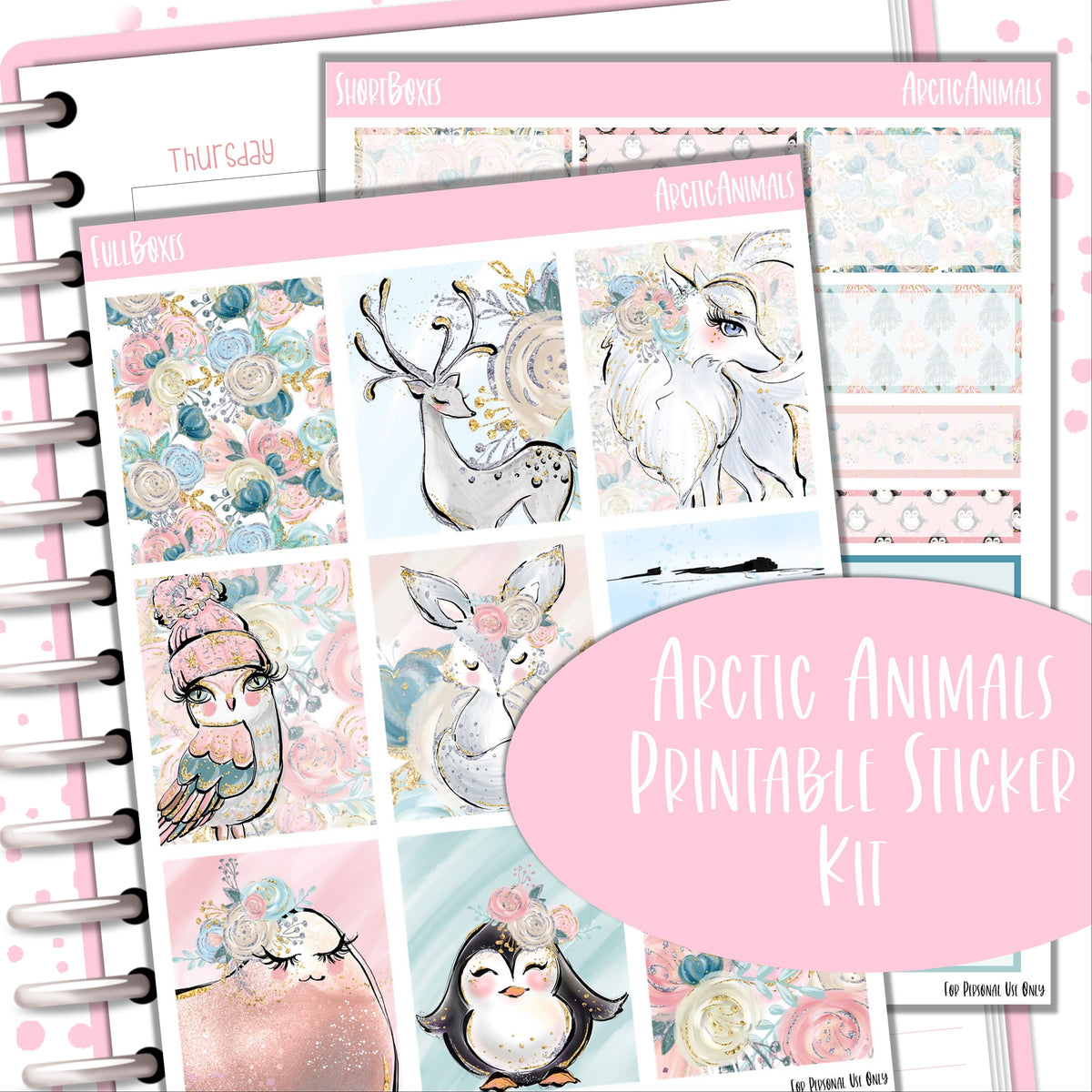 Animal Kit Sticker Printable Sticker Kit - Arctic Animals – TiaTori's