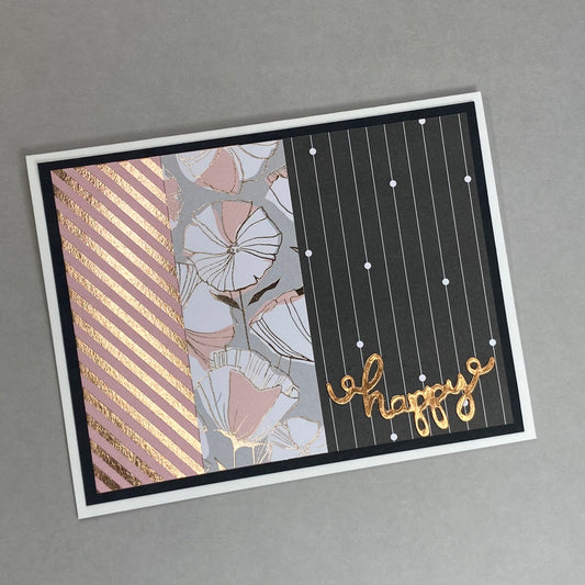 Rose Gold Peonies Greeting Cards